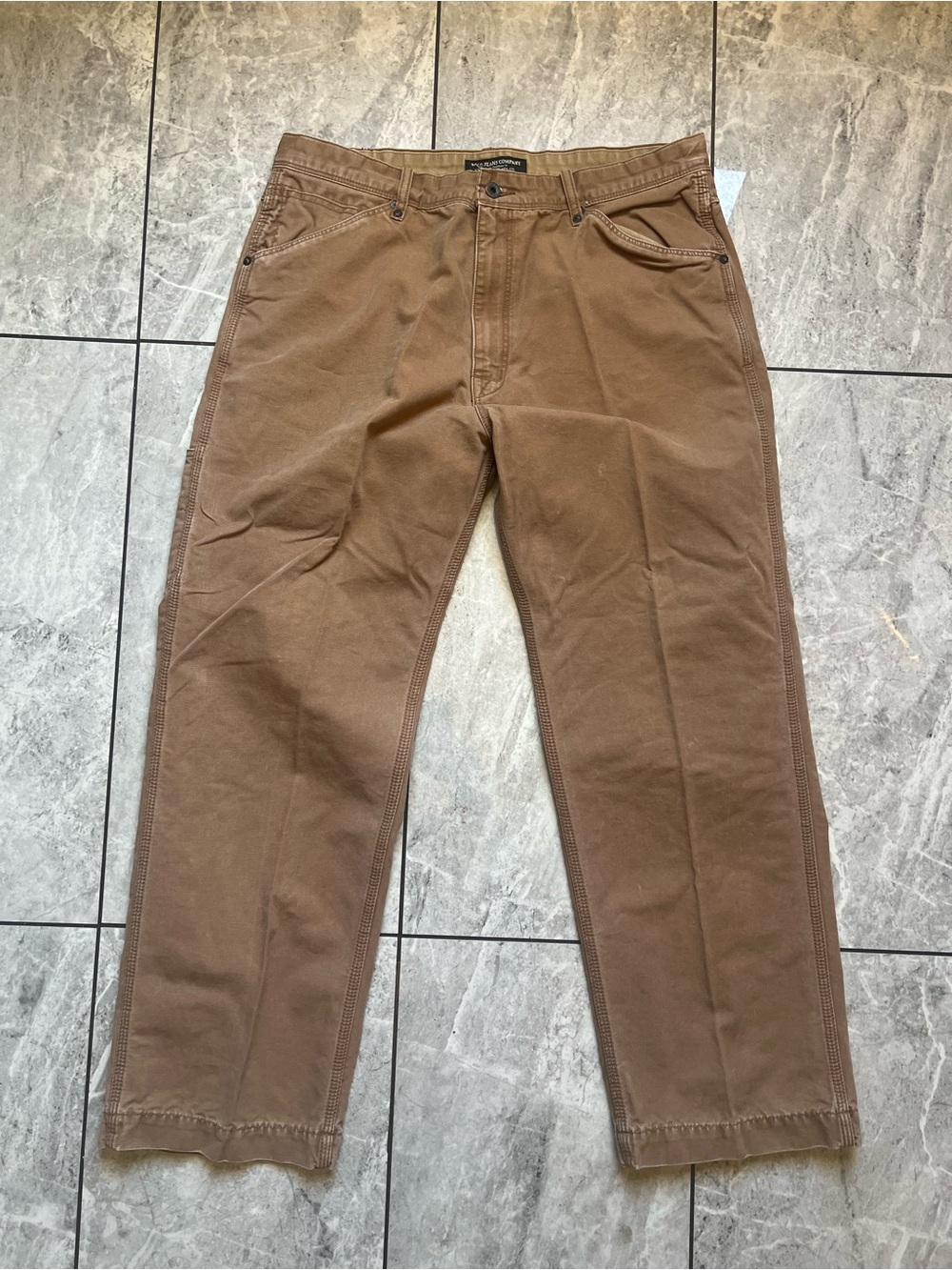 Vtg Polo Jeans Co Ralph Lauren Carpenter Pants Mens 38x30 Brown Canvas Workwear